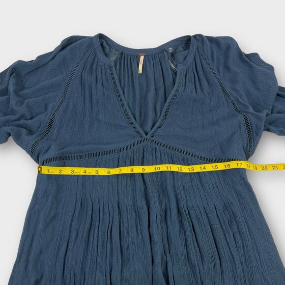 Free People Go Lightly Swing Dress in Blue Size Medium - Picture 7 of 7